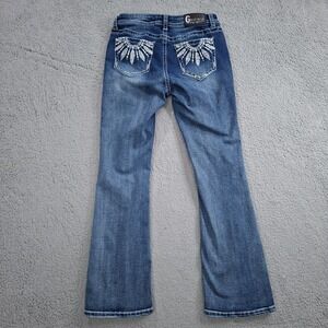 Grace in LA Womens Easy Fit Dreamcatcher Bootcut Jeans Blue Size 9/29 Mid Rise